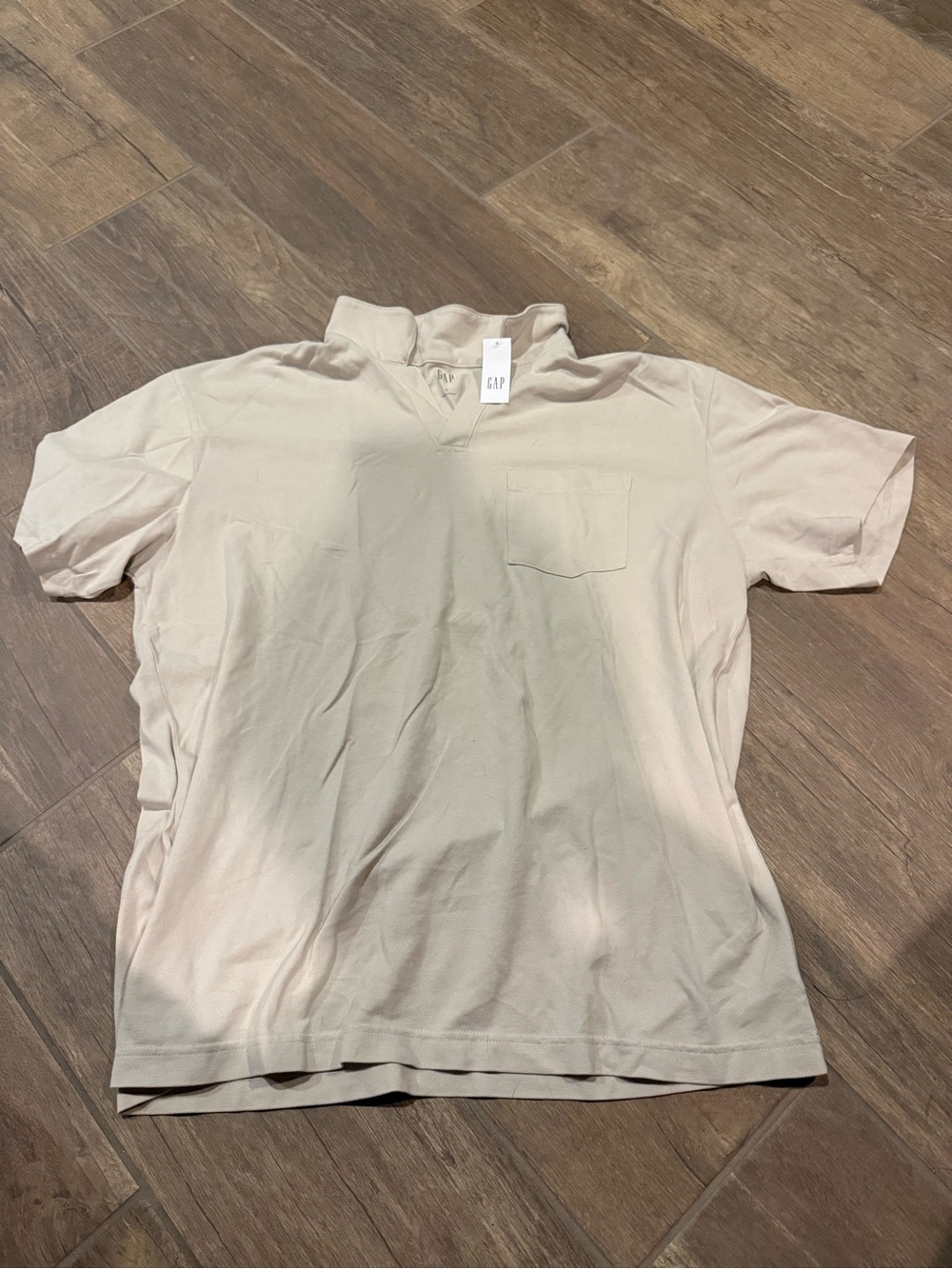 GAP Kids Short Sleeve Polo in Light Cream
